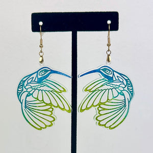 Hummingbird Earrings- Blue/Green