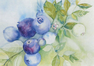 Blueberries (w/c) 12x18