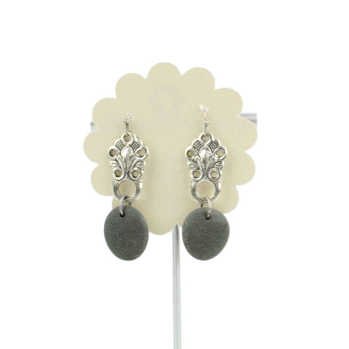 Pewter and Stone Earrings