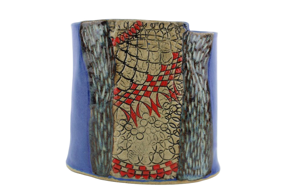 Blue Oval Vase
