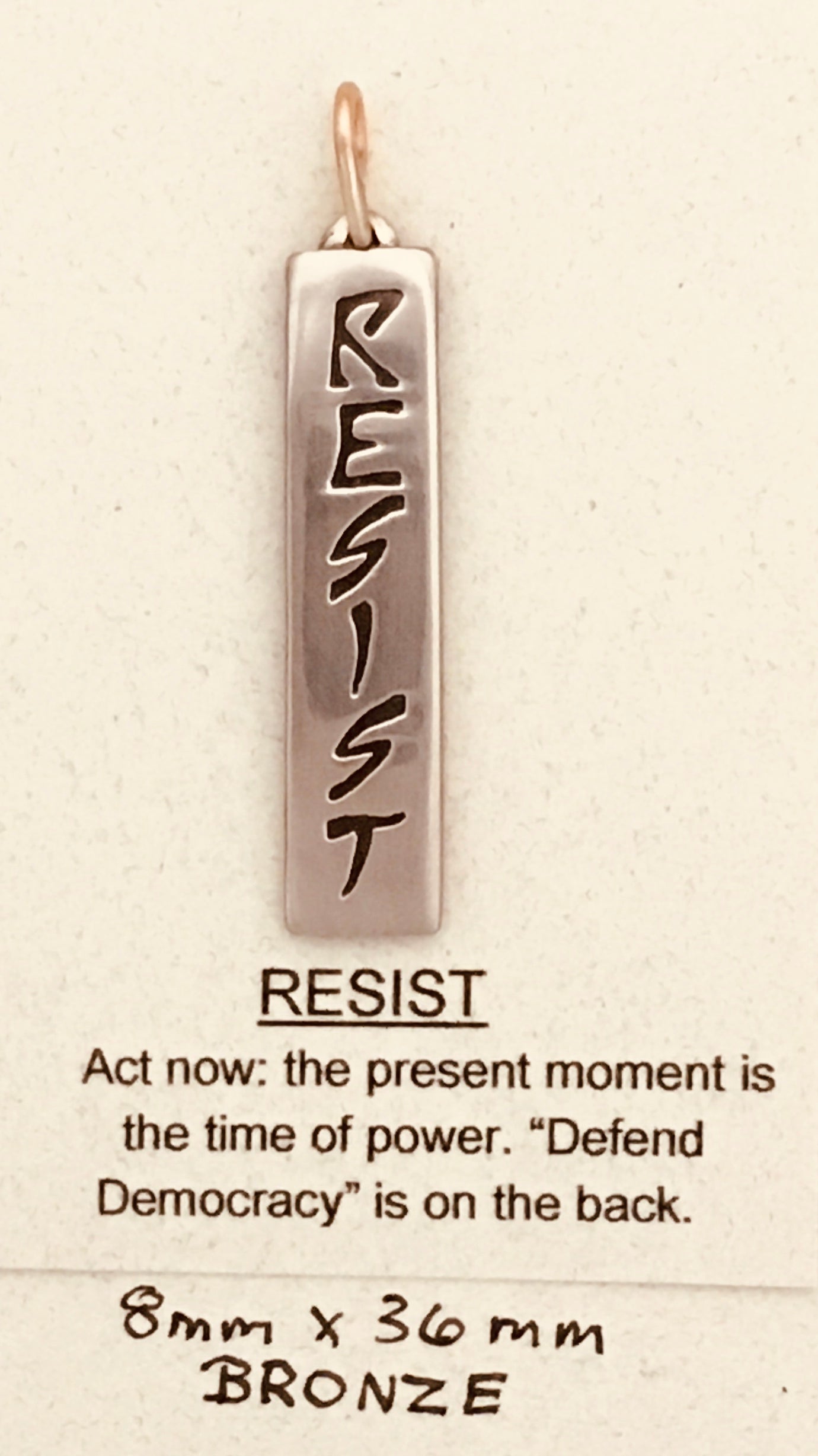 Sm. Rectangular Bronze Resist Pendant
