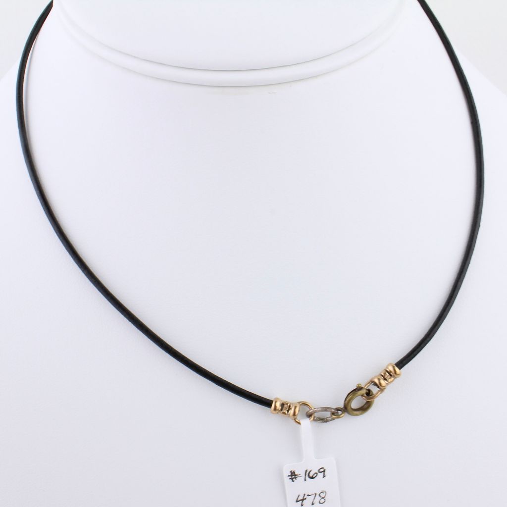 2mm Black Leather Bronze Cord