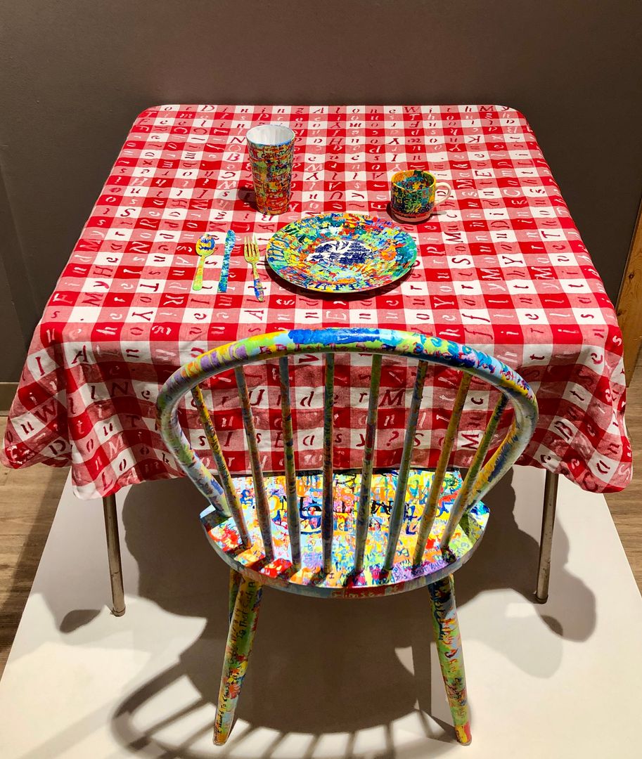 Table for One, Eating Alone on Blue Widower