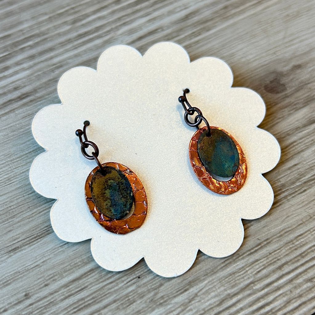 Copper Patina Oval Earrings MN