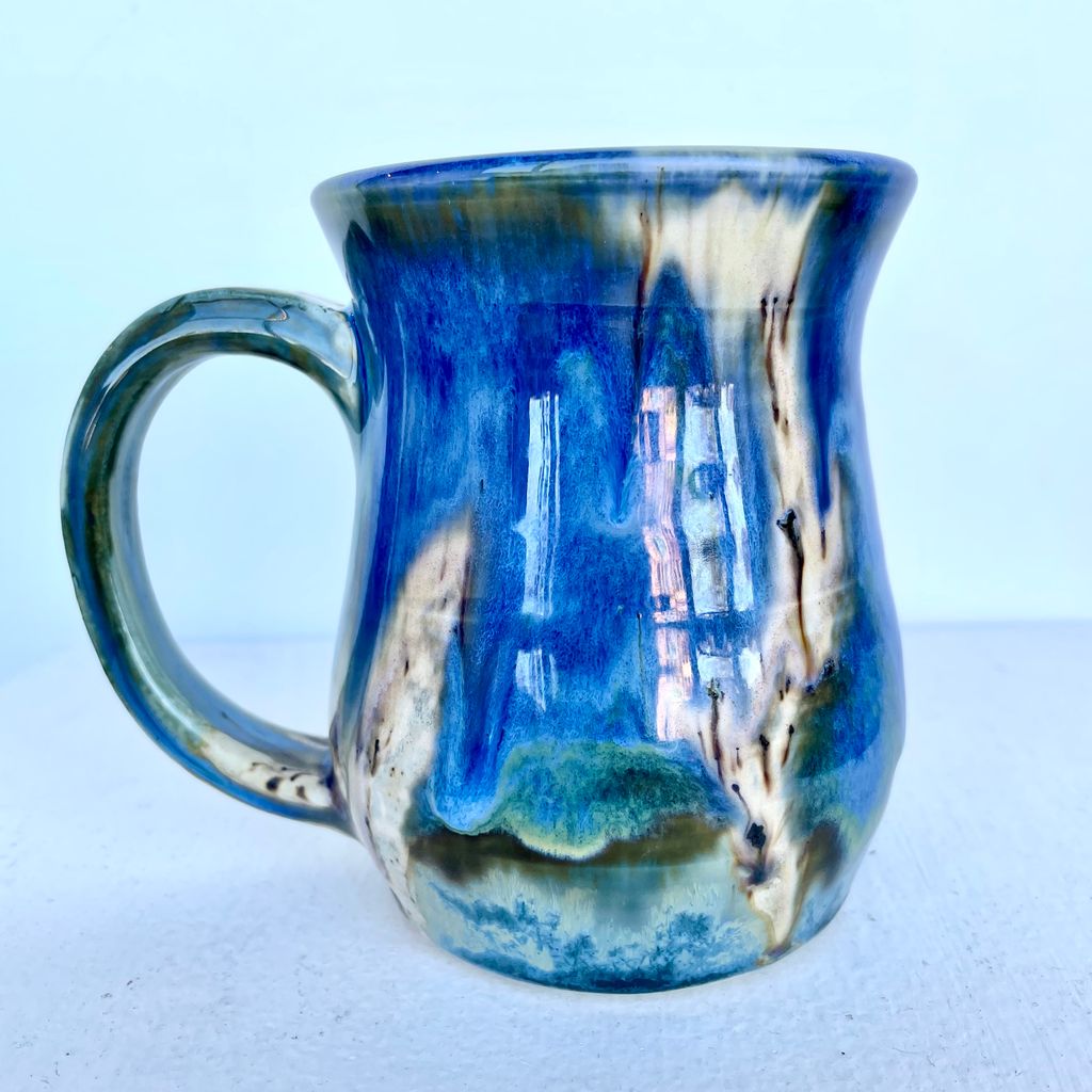 Hand Thrown Dripping Contrast Mug by LE