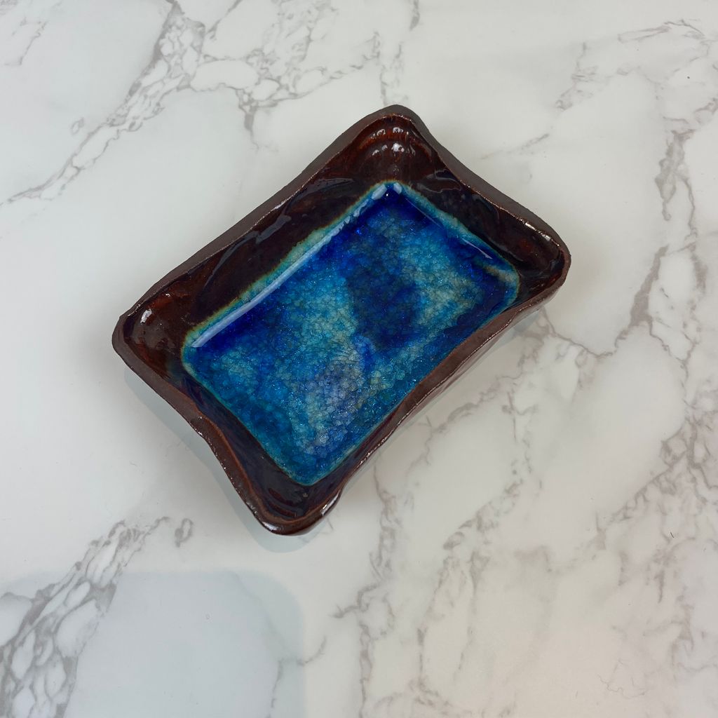 Ceramic and Glass Soap Dish by MA