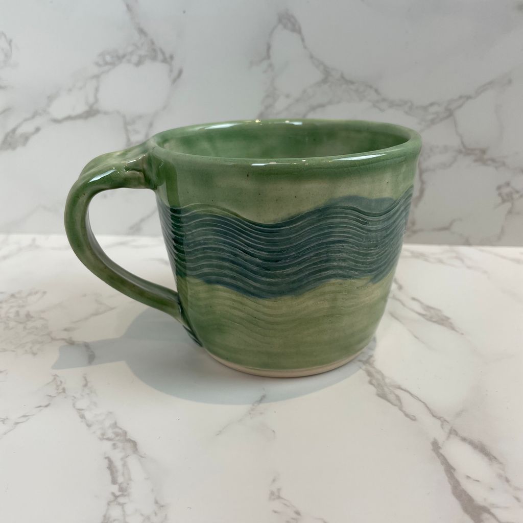 Green Wave Design Mug by MA