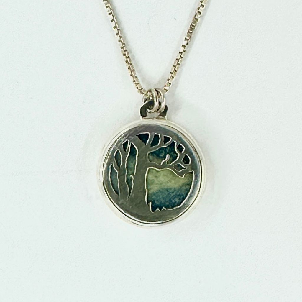 220-005 Two Trees Resin Pendant