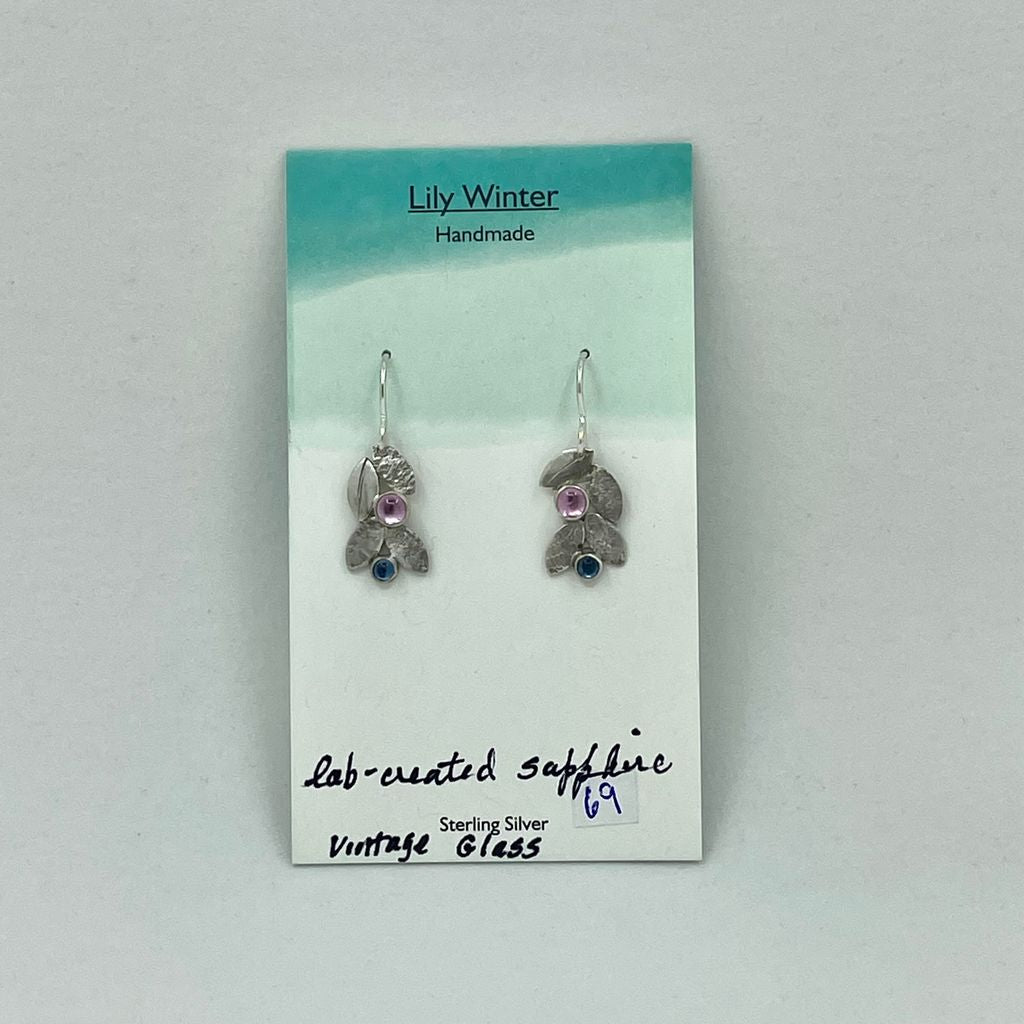 Lab Created Sapphire Earrings by LW