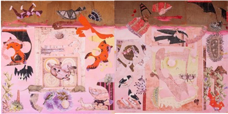 Unconventional Journey, panels 7 and 8 of 8-part 16 foot metaphorical landscape