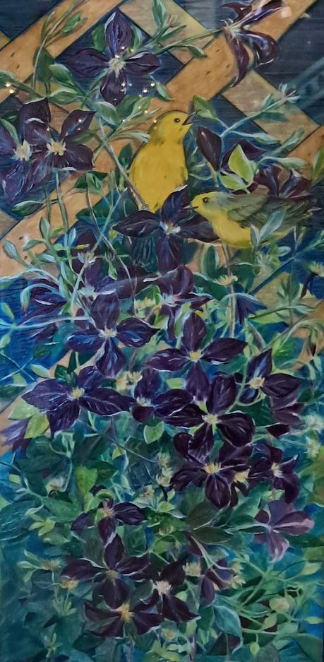 Warblers and Clematis