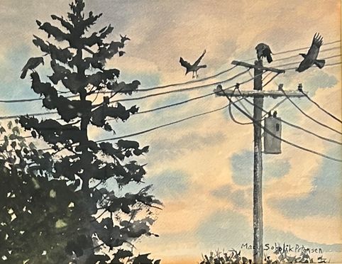 Crowing at Sunset