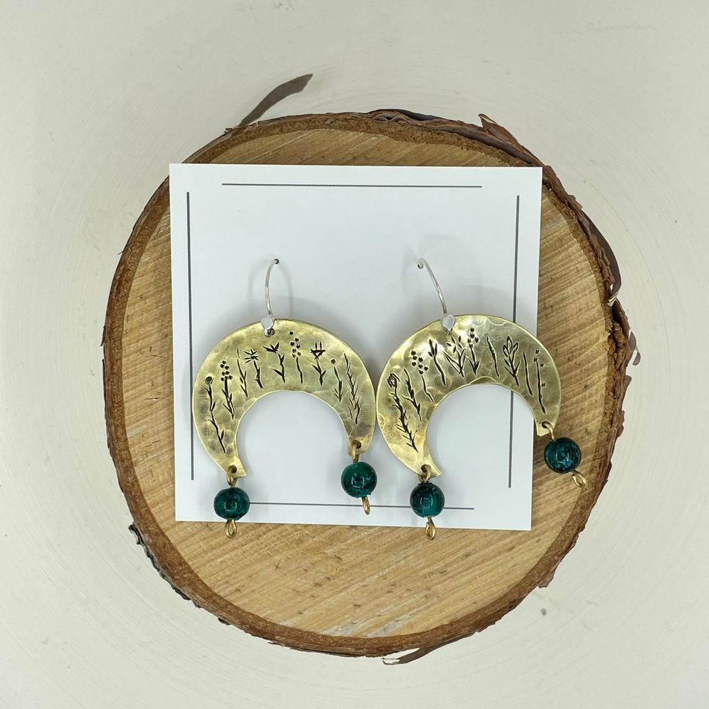 Crescent Brass Earrings EP