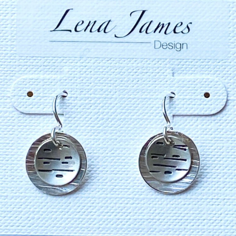 Birch Bark Circle Earrings