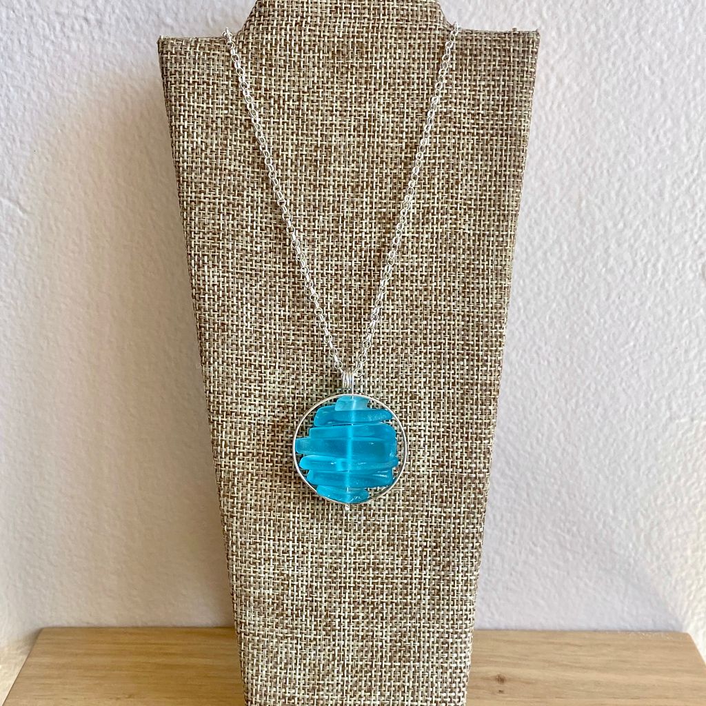 Large Bombay Sapphire Bottle Necklace