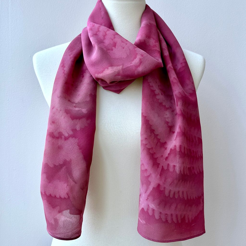 Rose Eco Print Silk Scarf