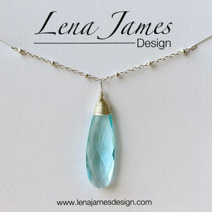 Faceted Blue Topaz Necklace