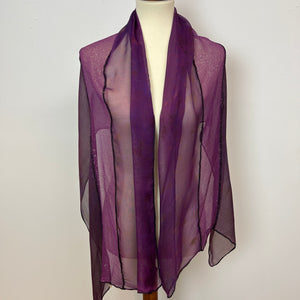 Pieced Hand Dyed Shawl/Scarf Purple