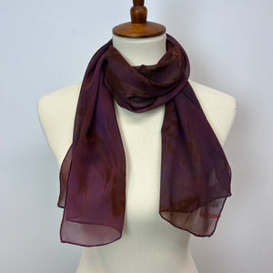 Silk Chiffon Scarf Red/Rust