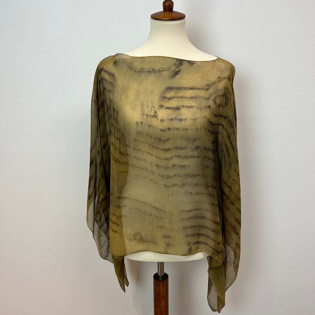 Hand Dyed Silk Breezy Cover Up Birch Leaf