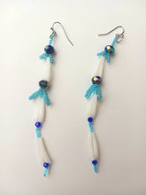 Load image into Gallery viewer, 4&quot;  Blue Earrings
