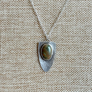 Jasper Sterling Bezel Necklace