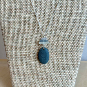 Stone + Sea Glass Stack Necklace