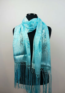 Devore-Turquoise Scarf