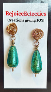 Rose Green Earrings