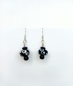 Black and White Stone Earrings