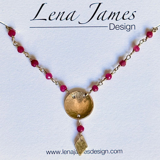 Rubelite and Gold Necklace