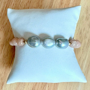 Sunstone and Pearl Bracelet