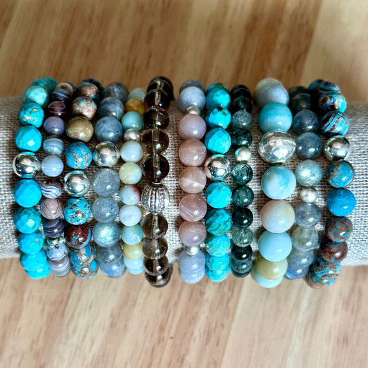 Assorted Natural Stone Bracelets by LJ