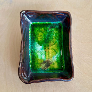 Clay + Glass Soap Dish - Green