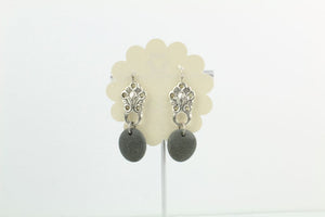 Pewter and Stone Earrings