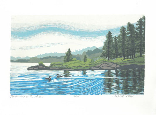 Peninsula with Loons