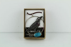 #68 Crow Turquoise Pendant