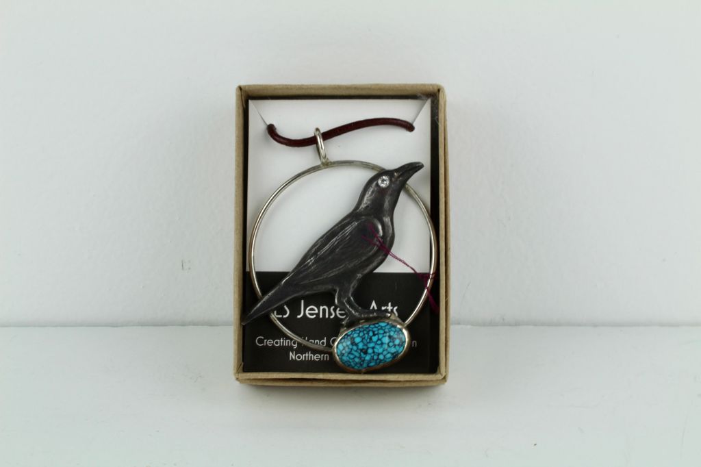 #68 Crow Turquoise Pendant