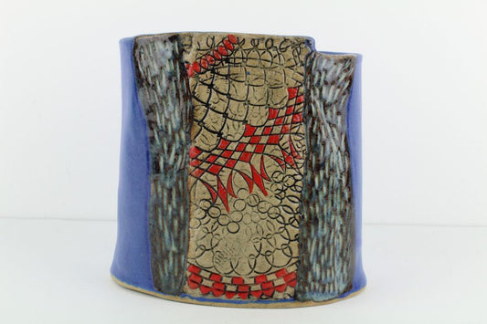 Blue Oval Vase