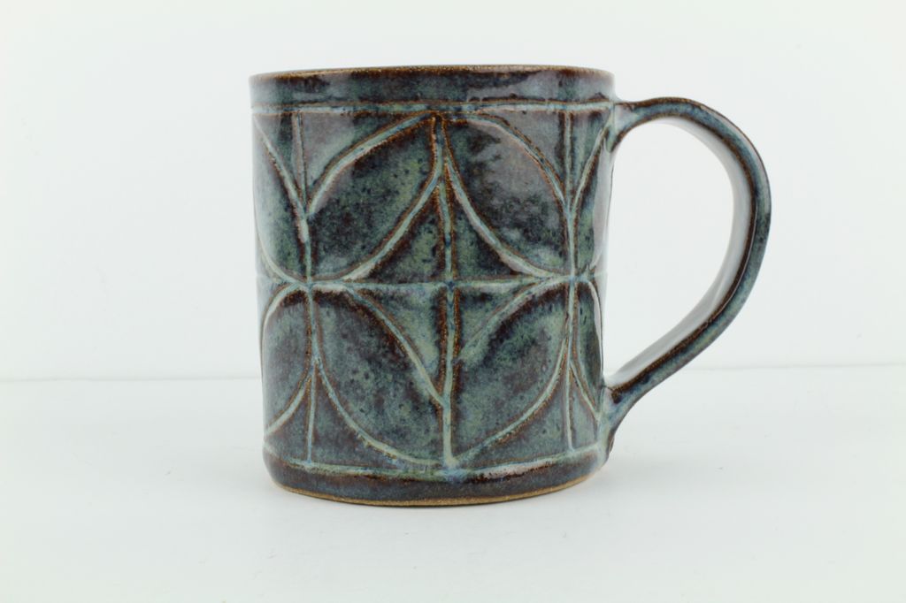 Carved Blue Mug