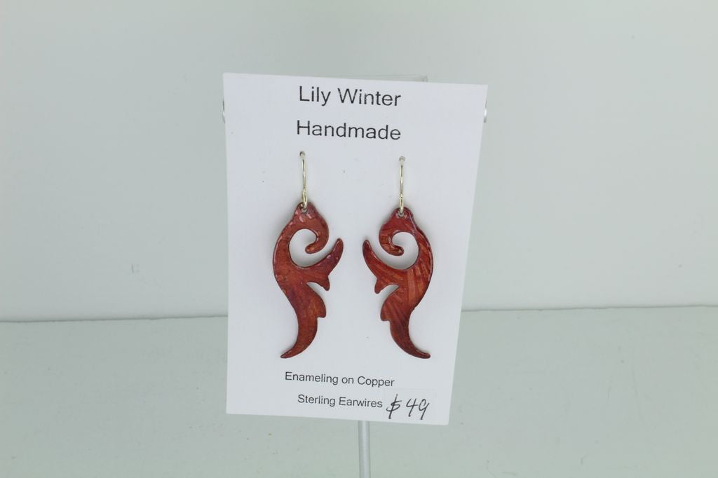 Cooper Enamel Earring