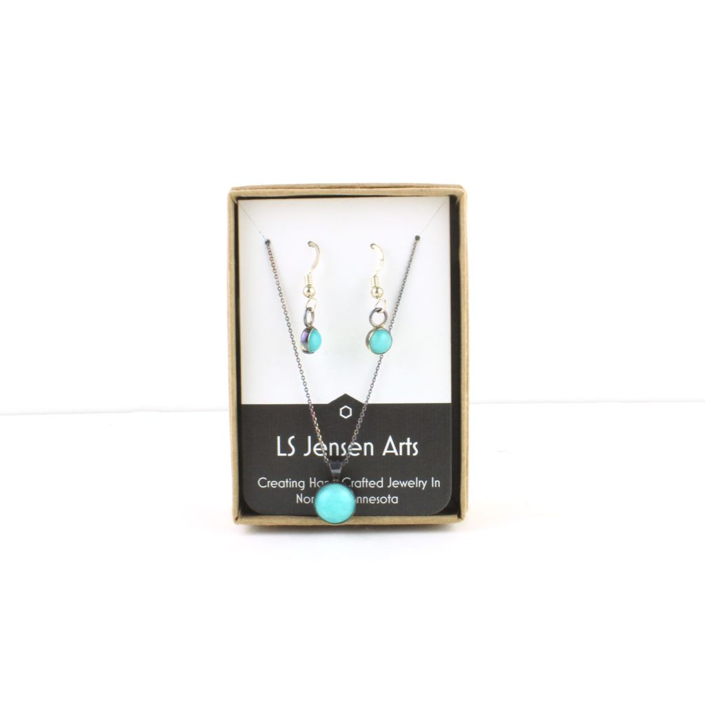 #37 Larimar Earrings & Necklace set