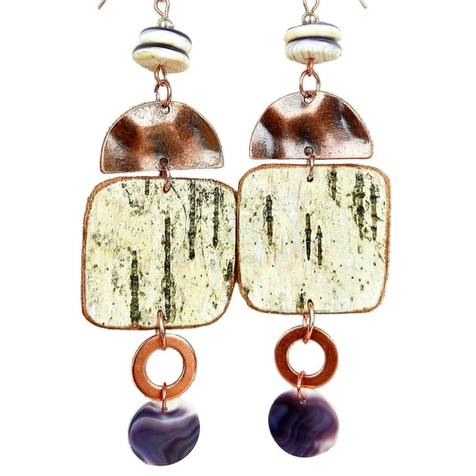 Birch Squared Tiered Earrings