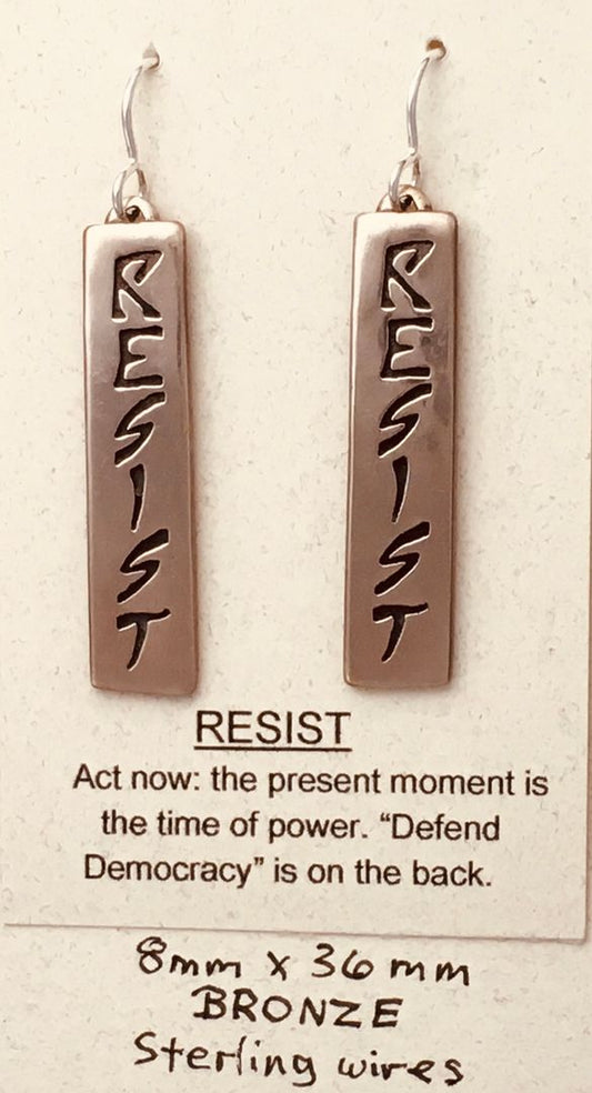 Rectangle Bronze Resist Earring
