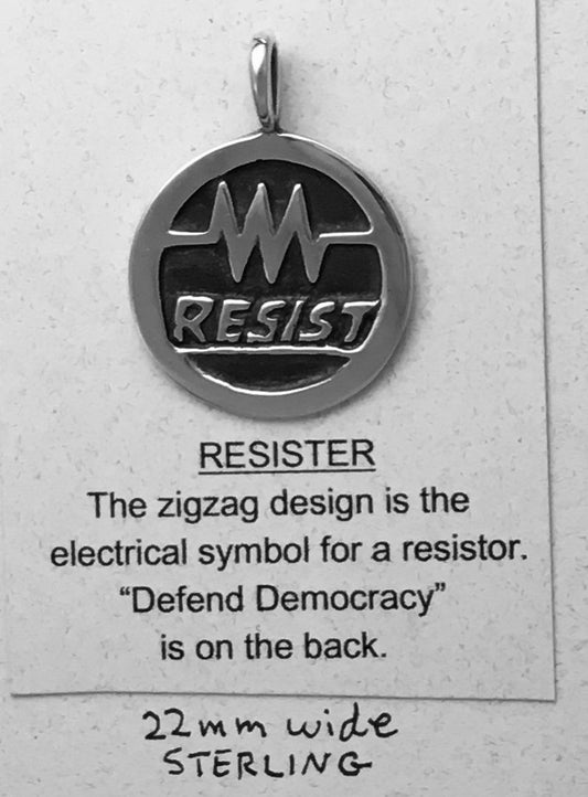 Resister Sterling Round Pendant