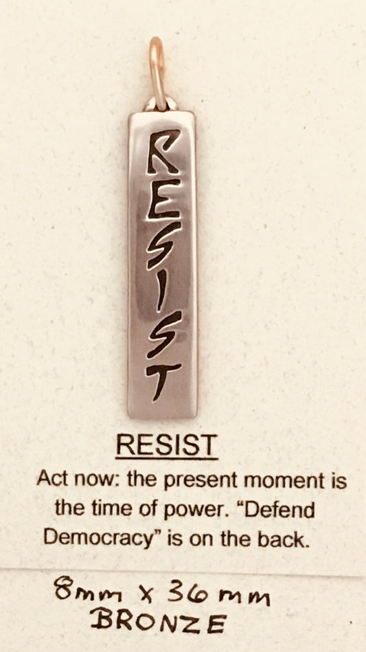 Sm. Rectangular Bronze Resist Pendant