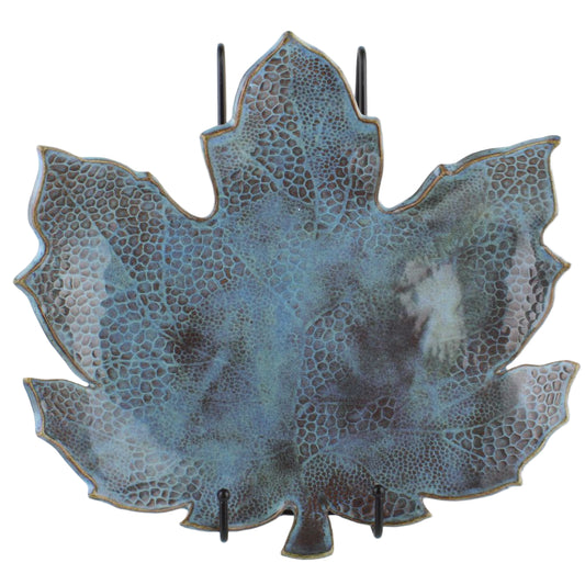 Lg. Blue Leaf Platter by KG