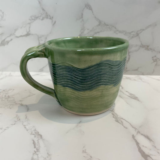 Green Wave Design Mug by MA