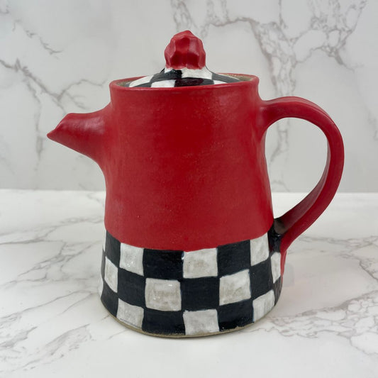 Checkered Personal Tea Pot by KG