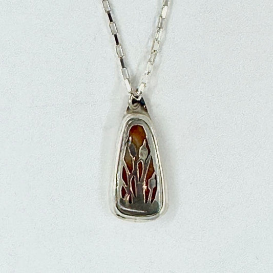 220-008 Cattails Resin Pendant
